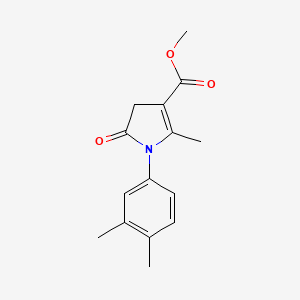 molecular formula C15H17NO3 B5669165 methyl 1-(3,4-dimethylphenyl)-5-methyl-2-oxo-3H-pyrrole-4-carboxylate 