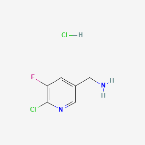 molecular formula C6H7Cl2FN2 B566920 3-(Aminomethyl)-6-chloro-5-fluoropyridine hydrochloride CAS No. 1257535-10-6