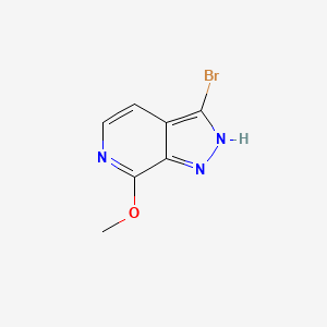 molecular formula C7H6BrN3O B566924 3-Bromo-7-methoxy-1H-pyrazolo[3,4-C]pyridine CAS No. 1357946-82-7