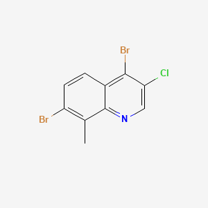 molecular formula C10H6Br2ClN B566925 4,7-Dibromo-3-chloro-8-methylquinoline CAS No. 1210500-41-6