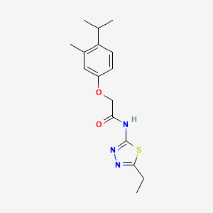 molecular formula C16H21N3O2S B5669286 N-[(2Z)-5-ethyl-1,3,4-thiadiazol-2(3H)-ylidene]-2-[3-methyl-4-(propan-2-yl)phenoxy]acetamide 