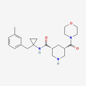molecular formula C22H31N3O3 B5669348 (3R,5S)-N-[1-[(3-methylphenyl)methyl]cyclopropyl]-5-(morpholine-4-carbonyl)piperidine-3-carboxamide 