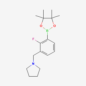 1-(2-Fluoro-3-(4,4,5,5-tetramethyl-1,3,2-dioxaborolan-2-yl)benzyl)pyrrolidine