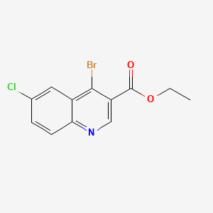 molecular formula C12H9BrClNO2 B566940 Ethyl 4-bromo-6-chloroquinoline-3-carboxylate CAS No. 1242260-56-5