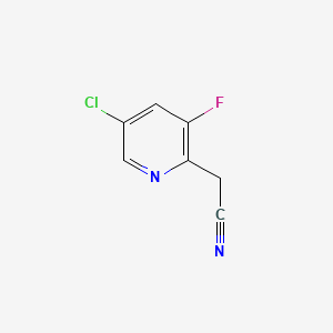 molecular formula C7H4ClFN2 B566943 2-(5-Chloro-3-fluoropyridin-2-yl)acetonitrile CAS No. 1227572-25-9