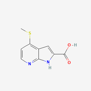 molecular formula C9H8N2O2S B566949 4-(methylthio)-1H-pyrrolo[2,3-b]pyridine-2-carboxylic acid CAS No. 1256833-38-1
