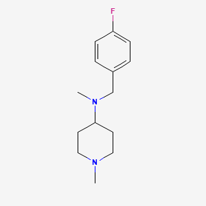 molecular formula C14H21FN2 B5669592 N-[(4-fluorophenyl)methyl]-N,1-dimethylpiperidin-4-amine 
