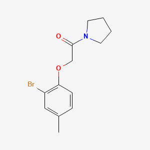 molecular formula C13H16BrNO2 B5669818 2-(2-Bromo-4-methylphenoxy)-1-(pyrrolidin-1-yl)ethanone 