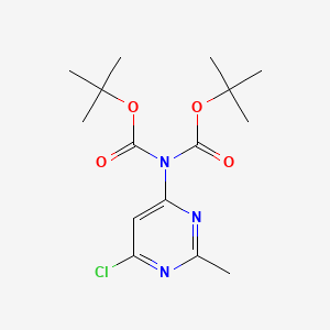 molecular formula C15H22ClN3O4 B566983 6-[Bis(Boc)amino]-4-chloro-2-methylpyrimidine CAS No. 1350918-95-4