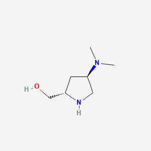molecular formula C7H16N2O B567001 [(2S,4R)-4-(dimethylamino)-2-pyrrolidinyl]methanol CAS No. 1256636-20-0