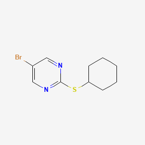 molecular formula C10H13BrN2S B567002 5-Bromo-2-(cyclohexylthio)pyrimidine CAS No. 1242336-56-6