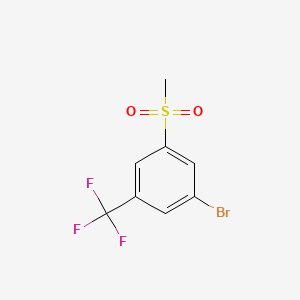 molecular formula C8H6BrF3O2S B567003 1-Bromo-3-(methylsulfonyl)-5-(trifluoromethyl)benzene CAS No. 1215205-96-1