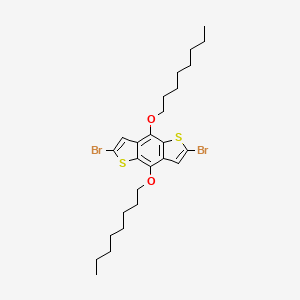 molecular formula C26H36Br2O2S2 B567006 2,6-Dibromo-4,8-bis(octyloxy)benzo[1,2-b:4,5-b']dithiophene CAS No. 1294515-75-5