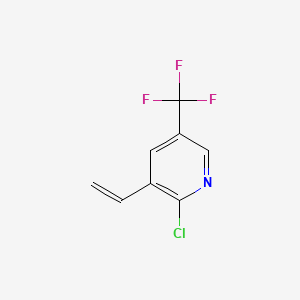 molecular formula C8H5ClF3N B567008 2-Chloro-5-(trifluoromethyl)-3-vinylpyridine CAS No. 1211532-67-0