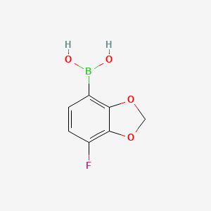 molecular formula C7H6BFO4 B567023 4-Fluoro-2,3-methylenedioxyphenylboronic acid CAS No. 1256345-92-2