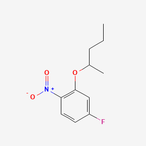 molecular formula C11H14FNO3 B567024 4-Fluoro-1-nitro-2-(pentan-2-yloxy)benzene CAS No. 1314987-41-1