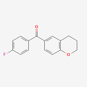molecular formula C16H13FO2 B5670259 Methanone, (3,4-dihydro-2H-1-benzopyran-6-yl)(4-fluorophenyl)- CAS No. 101019-03-8
