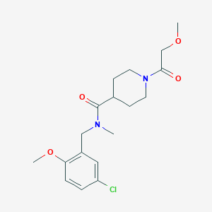 molecular formula C18H25ClN2O4 B5670319 N-(5-chloro-2-methoxybenzyl)-1-(methoxyacetyl)-N-methyl-4-piperidinecarboxamide 