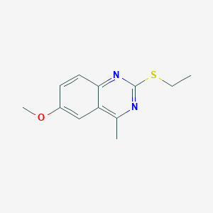 molecular formula C12H14N2OS B5670493 2-Ethylsulfanyl-6-methoxy-4-methyl-quinazoline 