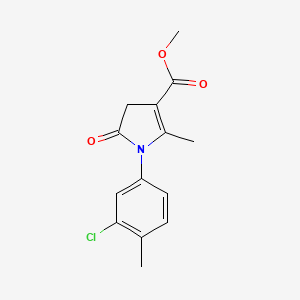molecular formula C14H14ClNO3 B5670530 methyl 1-(3-chloro-4-methylphenyl)-5-methyl-2-oxo-3H-pyrrole-4-carboxylate 