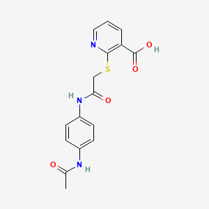 molecular formula C16H15N3O4S B5670533 2-[2-(4-Acetamidoanilino)-2-oxoethyl]sulfanylpyridine-3-carboxylic acid 