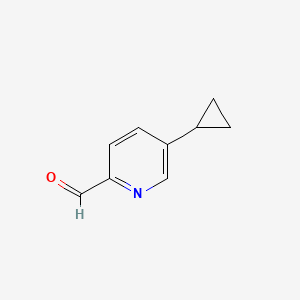 molecular formula C9H9NO B567054 5-Cyclopropylpicolinaldehyde CAS No. 1256825-21-4