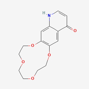 molecular formula C15H17NO5 B567055 1,4,7,10-Tetraoxacyclododecino[2,3-g]quinolin-15(12h)-one, 2,3,5,6,8,9-hexahydro- CAS No. 1355620-88-0