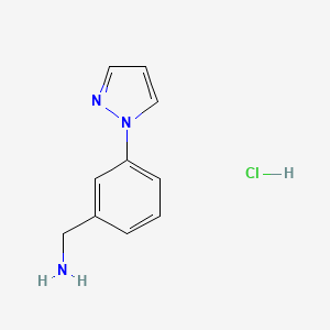molecular formula C10H12ClN3 B567057 (3-(1H-Pyrazol-1-yl)phenyl)methanamine hydrochloride CAS No. 1245649-13-1