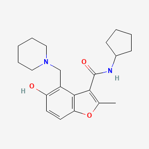 molecular formula C21H28N2O3 B5670594 N-CYCLOPENTYL-5-HYDROXY-2-METHYL-4-[(PIPERIDIN-1-YL)METHYL]-1-BENZOFURAN-3-CARBOXAMIDE 