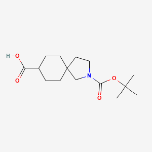 molecular formula C15H24NO4- B567067 2-Boc-2-azaspiro[4.5]decane-8-carboxylic acid CAS No. 1363381-87-6