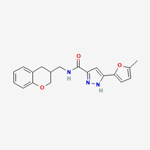 molecular formula C19H19N3O3 B5670671 N-(3,4-dihydro-2H-chromen-3-ylmethyl)-5-(5-methylfuran-2-yl)-1H-pyrazole-3-carboxamide 