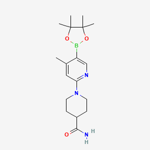 1-(4-Methyl-5-(4,4,5,5-tetramethyl-1,3,2-dioxaborolan-2-yl)pyridin-2-yl)piperidine-4-carboxamide