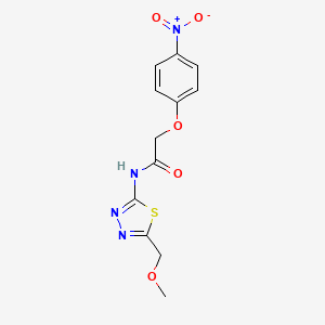 molecular formula C12H12N4O5S B5670774 N-[5-(methoxymethyl)-1,3,4-thiadiazol-2-yl]-2-(4-nitrophenoxy)acetamide 