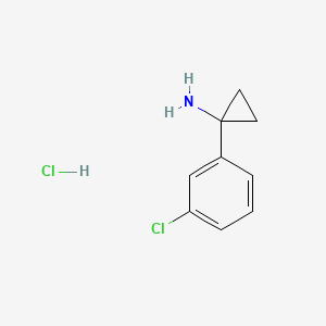 molecular formula C9H11Cl2N B567078 1-(3-Chlorophenyl)cyclopropanamine hydrochloride CAS No. 1217031-87-2