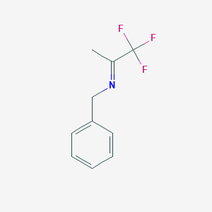 molecular formula C10H10F3N B056708 N-(1-Trifluoromethyl-ethylidene)benzylamine CAS No. 119561-23-8