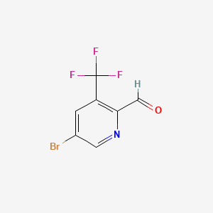 molecular formula C7H3BrF3NO B567085 5-Bromo-3-(trifluoromethyl)picolinaldehyde CAS No. 1227489-83-9