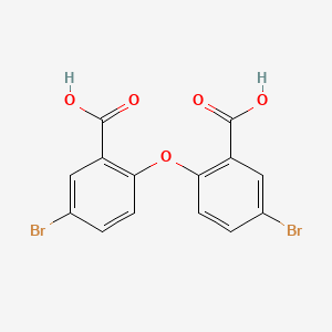 molecular formula C14H8Br2O5 B567094 5-Bromo-2-(4-bromo-2-carboxyphenoxy)benzoic acid CAS No. 1311197-85-9
