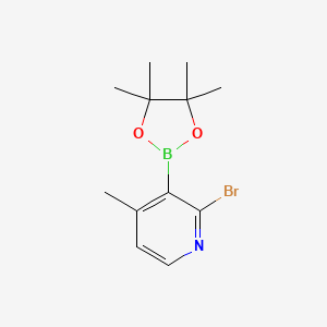 molecular formula C12H17BBrNO2 B567095 2-Bromo-4-methyl-3-(4,4,5,5-tetramethyl-1,3,2-dioxaborolan-2-yl)pyridine CAS No. 1310404-49-9