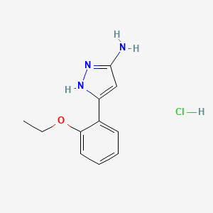 molecular formula C11H14ClN3O B567101 5-Amino-3-(2-ethoxyphenyl)pyrazole Hydrochloride CAS No. 1240134-93-3