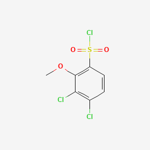 molecular formula C7H5Cl3O3S B567104 3,4-Dichloro-2-methoxybenzenesulfonyl chloride CAS No. 1246776-77-1