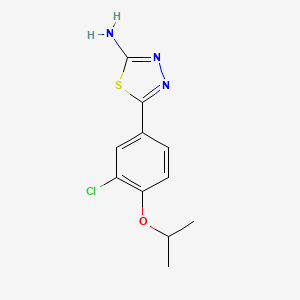 molecular formula C11H12ClN3OS B567105 5-(3-chloro-4-isopropoxyphenyl)-1,3,4-thiadiazol-2-aMine CAS No. 1258440-61-7