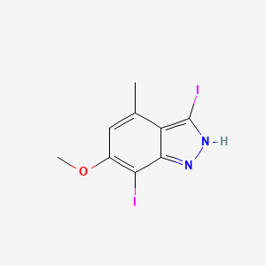 molecular formula C9H8I2N2O B567106 3,7-Diiodo-6-methoxy-4-methyl-1H-indazole CAS No. 1352397-42-2