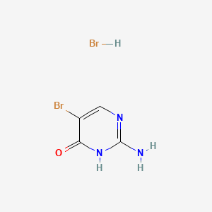 molecular formula C4H5Br2N3O B567107 2-Amino-5-bromopyrimidin-4-ol hydrobromide CAS No. 1215597-17-3