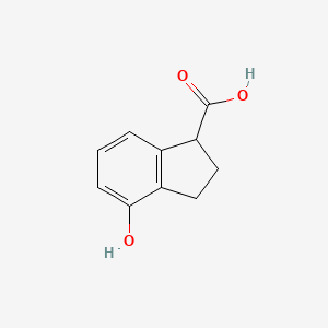 molecular formula C10H10O3 B567114 4-Hydroxy-2,3-dihydro-1H-indene-1-carboxylic acid CAS No. 1369503-31-0