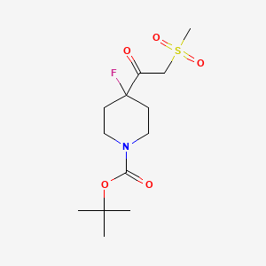 molecular formula C13H22FNO5S B567118 Tert-butyl 4-fluoro-4-(2-methylsulfonylacetyl)piperidine-1-carboxylate CAS No. 1268521-22-7