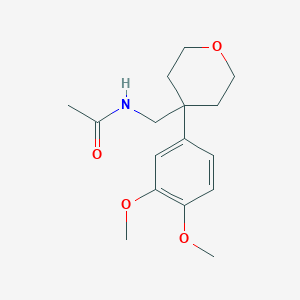molecular formula C16H23NO4 B5671195 N-[[4-(3,4-dimethoxyphenyl)oxan-4-yl]methyl]acetamide 
