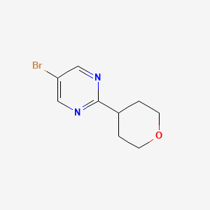 molecular formula C9H11BrN2O B567124 5-Bromo-2-(tetrahydro-2h-pyran-4-yl)pyrimidine CAS No. 1357580-19-8