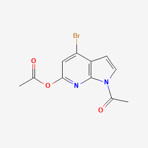 molecular formula C11H9BrN2O3 B567125 1-acetyl-4-bromo-1H-pyrrolo[2,3-b]pyridin-6-yl acetate CAS No. 1206679-09-5