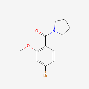molecular formula C12H14BrNO2 B567127 (4-Bromo-2-methoxyphenyl)(pyrrolidin-1-yl)methanone CAS No. 1257664-97-3