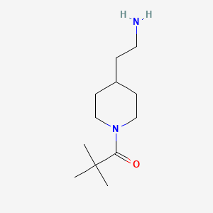 molecular formula C12H24N2O B567132 1-[4-(2-Aminoethyl)piperidin-1-yl]-2,2-dimethylpropan-1-one CAS No. 1268521-58-9